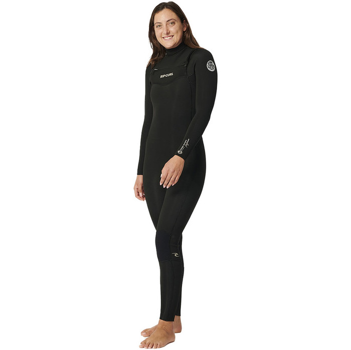 2024 Rip Curl Mujer Dawn Patrol Performance 4/3mm Chest Zip Neopreno 153WFS - Black